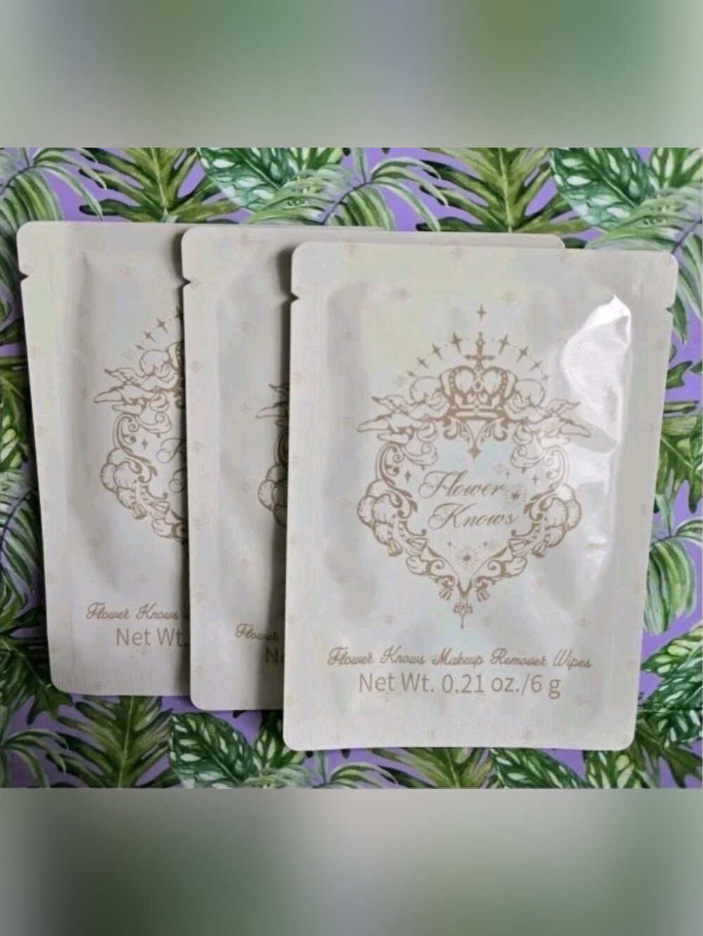 3x Flower Knows Face Makeup Remover Single Wipe 6g Each Trial Pack. New